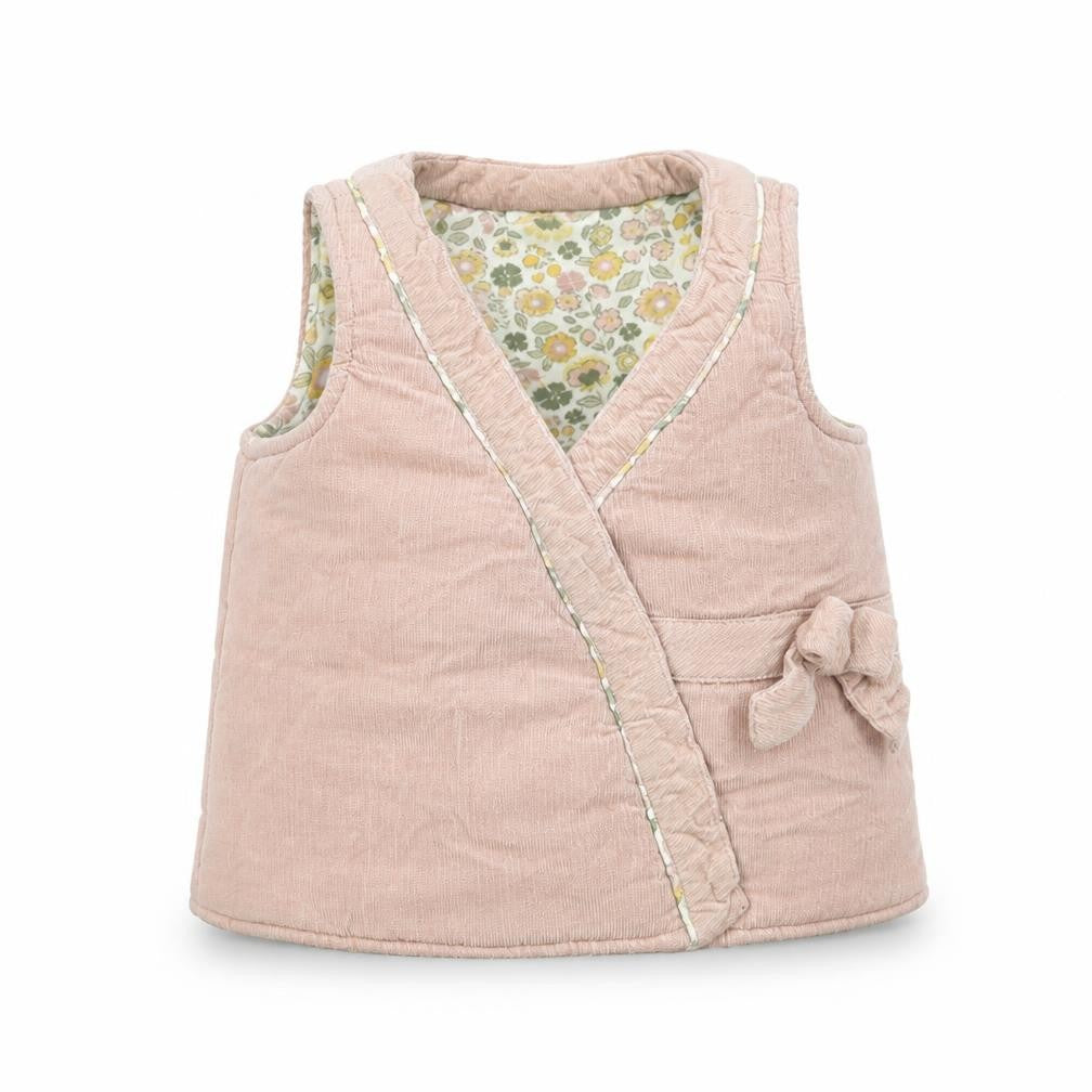 Shabby Chic Girls Pink   Gilet Waistcoat Size 4 Years  Snap