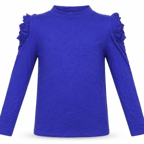Marks and Spencer Girls Blue  Viscose Basic T-Shirt Size 12-13 Years Round Neck  - Cold Shoulder