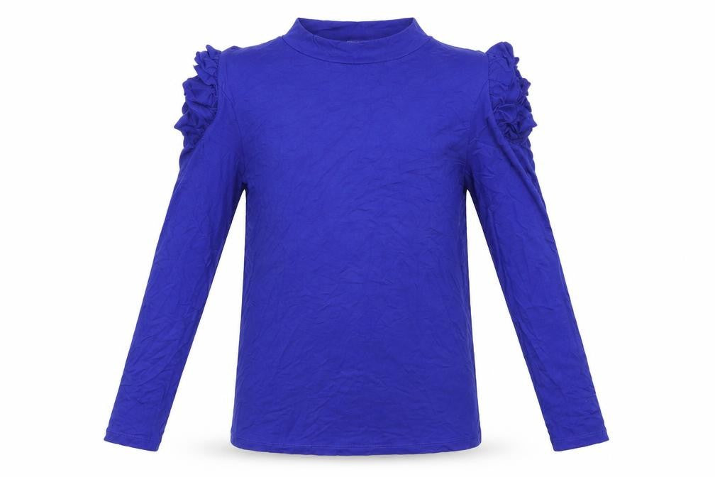 Marks and Spencer Girls Blue  Viscose Basic T-Shirt Size 12-13 Years Round Neck  - Cold Shoulder