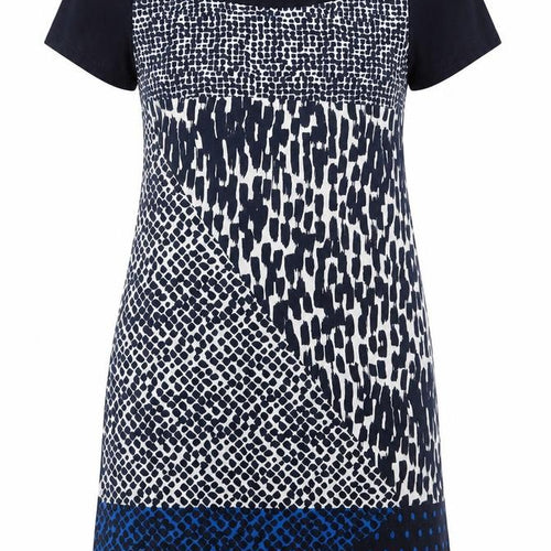 Paramour Womens Blue Plaid Viscose T-Shirt Dress  Size L  Crew Neck Pullover