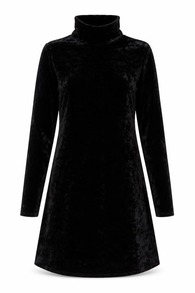 Front view of Kimchi Blue women’s black polyester a-line, size XS, high neck pullover