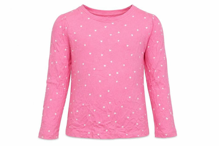 John Lewis Girls Pink Spotted 100% Cotton Jersey T-Shirt Size 5 Years Round Neck Pullover - Hearts