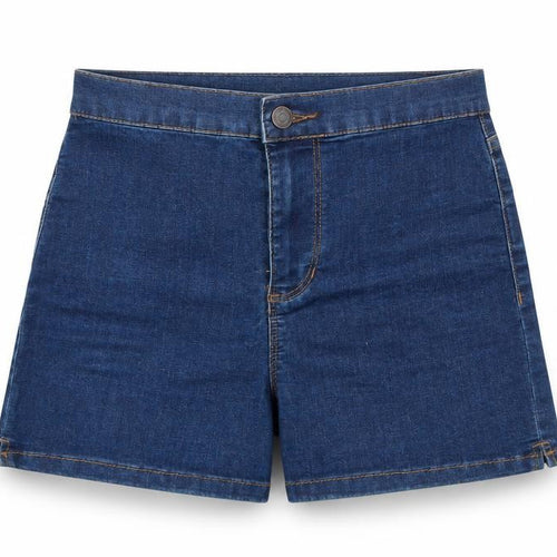 Denim & Co. Womens Blue  Cotton Hot Pants Shorts Size 8 L3 in Regular Button