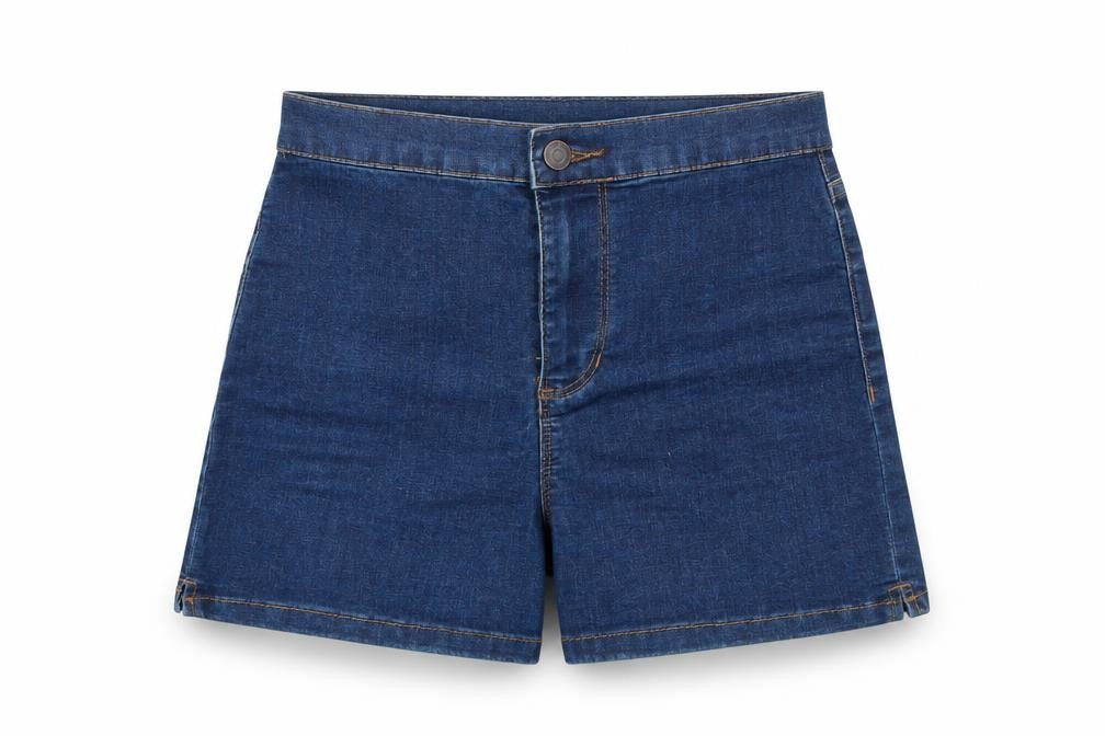 Denim & Co. Womens Blue  Cotton Hot Pants Shorts Size 8 L3 in Regular Button