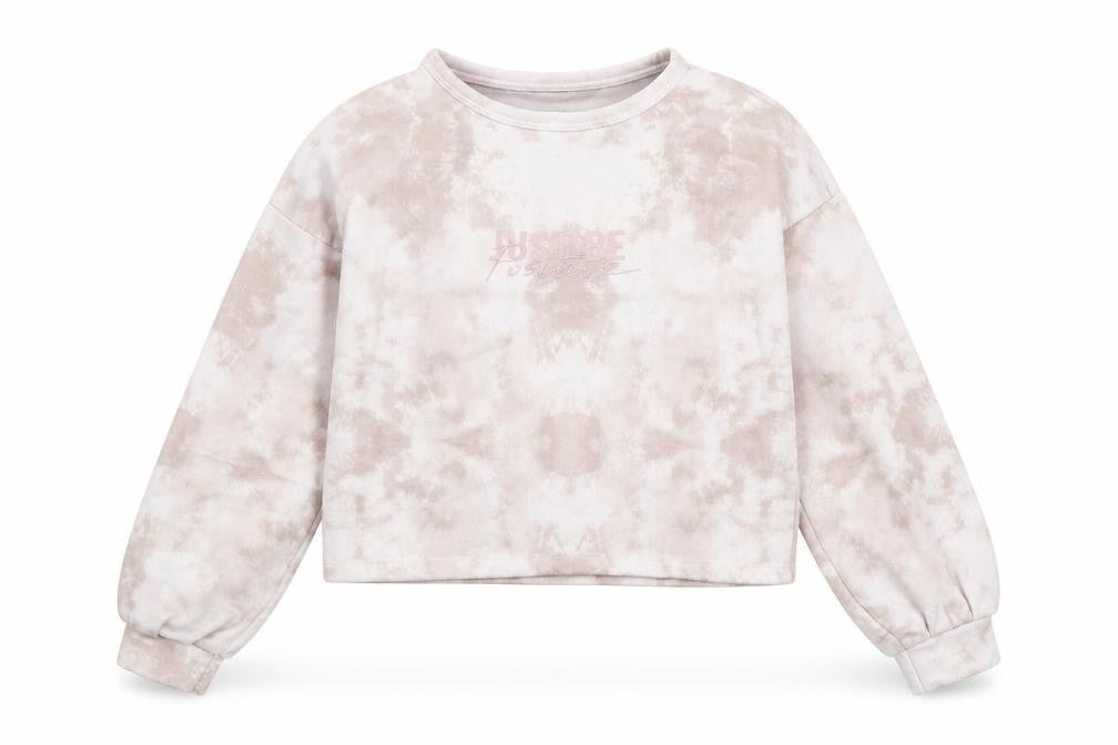 Front view of Primark girls’ multicoloured geometric polyester pullover sweatshirt, size 9-10, years pullover