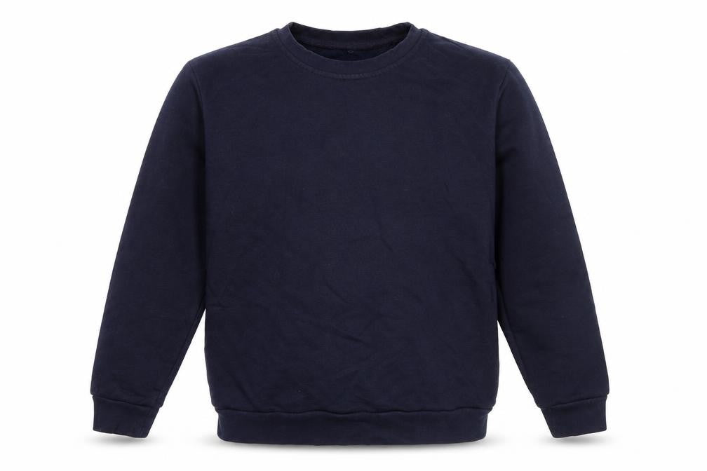 Front view of George boys’ blue cotton pullover sweatshirt, size 11-12, years