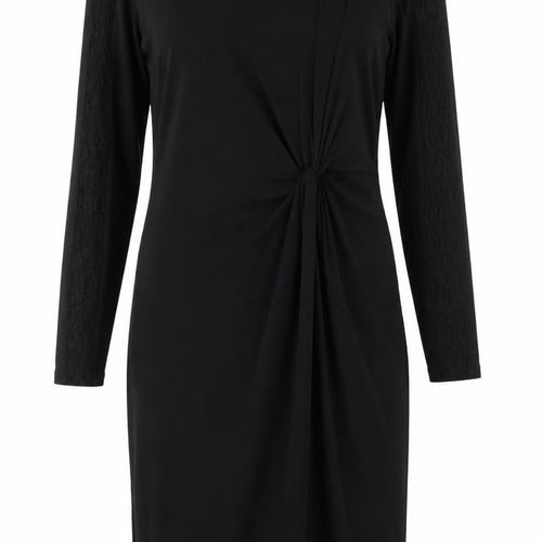 Per Una Womens Black  Viscose Sheath  Size 12  Round Neck  - Lace Trime