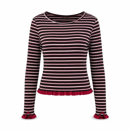 Primark Womens Multicoloured Striped Polyester Jersey T-Shirt Size XS High Neck
