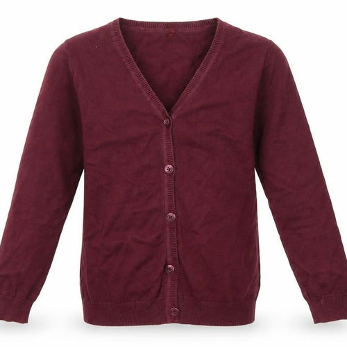 George Boys Red V-Neck  Cotton Cardigan Jumper Size 7-8 Years  Button