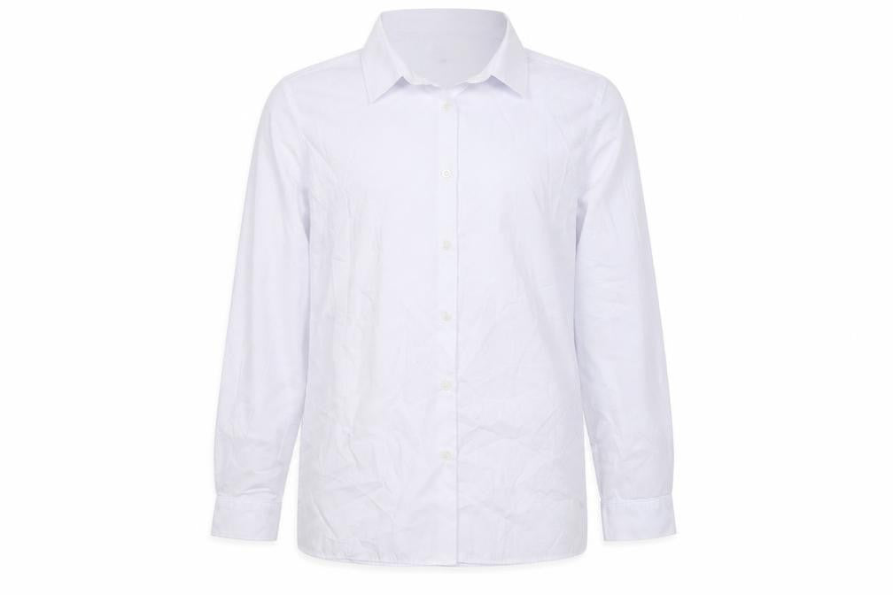 Marks & Spencer Boys White  Polyester Basic Button-Up Size 13-14 Years Collared Button