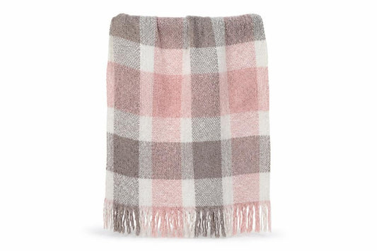 Front view of Preworn women’s multicoloured check polyester shawl/wrap