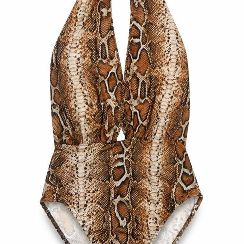 Edge Street Womens Orange Animal Print Polyester Bodysuit One-Piece Size 10  Tie - Open back