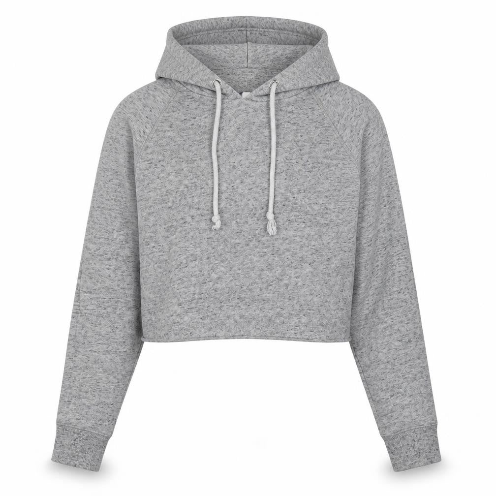 Front view of H&M women’s grey cotton pullover hoodie, size XS, pullover