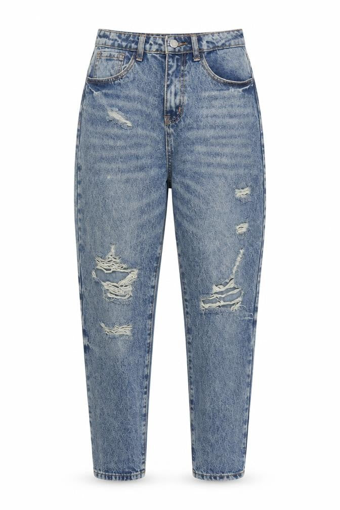 SheIn Womens Blue  Cotton Boyfriend Jeans Size S L29 in Regular Button