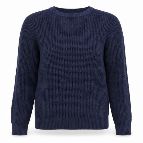 Mango Womens Blue Round Neck  Viscose Pullover Jumper Size S