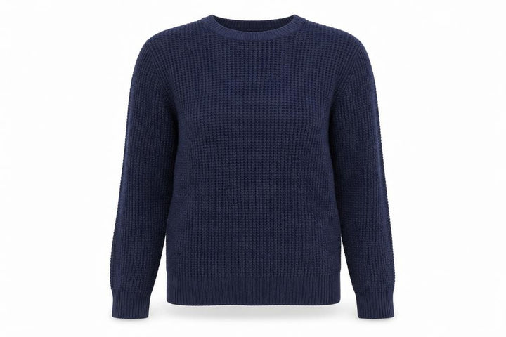 Mango Womens Blue Round Neck Viscose Pullover Jumper Size S
