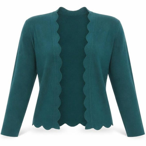 Soon Womens Green V-Neck  Viscose Shrug Jumper Size S