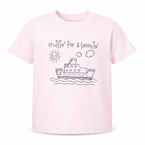 Rabbit Skins Girls Pink  Cotton Basic T-Shirt Size 4 Years Crew Neck Pullover - Cruisin'