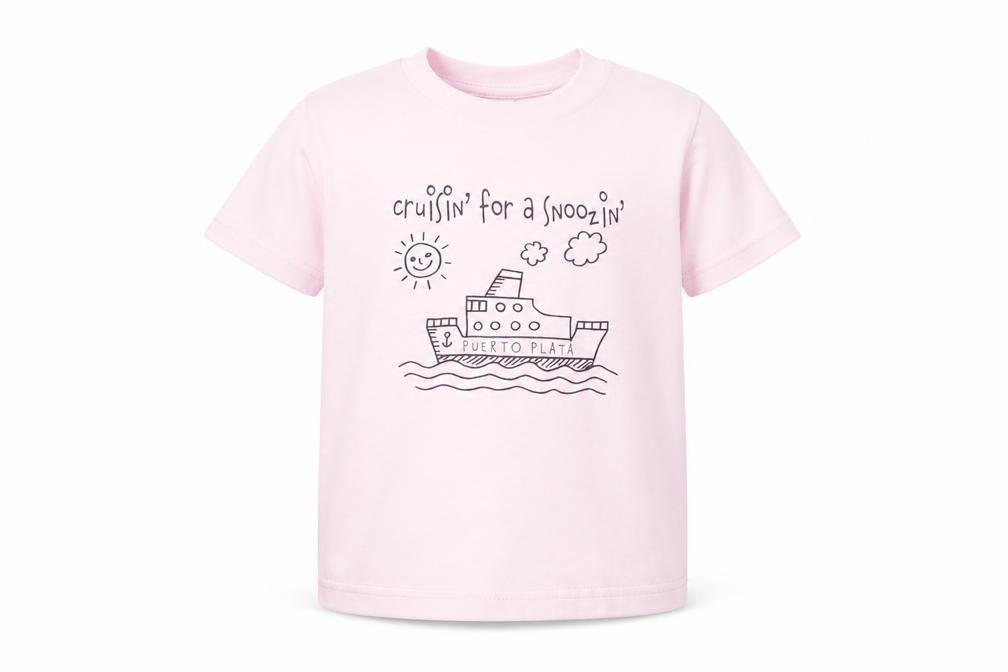 Rabbit Skins Girls Pink  Cotton Basic T-Shirt Size 4 Years Crew Neck Pullover - Cruisin'
