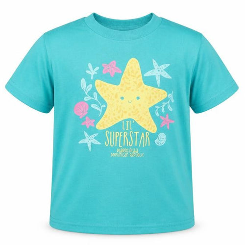 Delta Pro Weight Girls Green  Cotton Basic T-Shirt Size 4 Years Crew Neck Pullover - Superstar