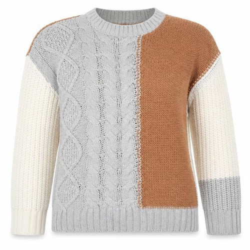 Brave Soul Womens Brown Round Neck  Acrylic Pullover Jumper Size S   - Grey