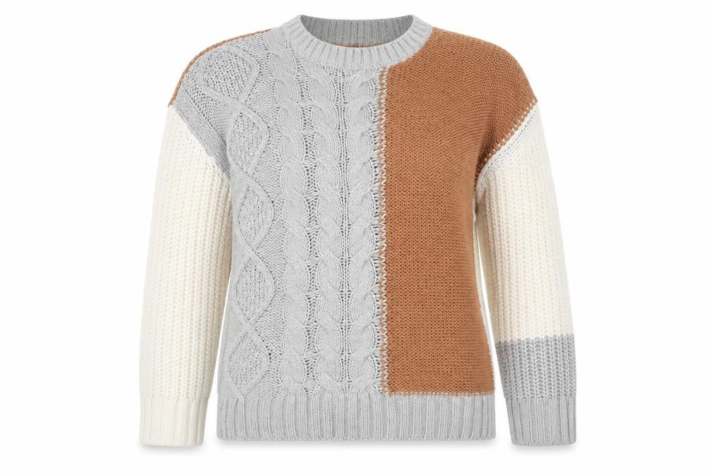 Brave Soul Womens Brown Round Neck  Acrylic Pullover Jumper Size S   - Grey