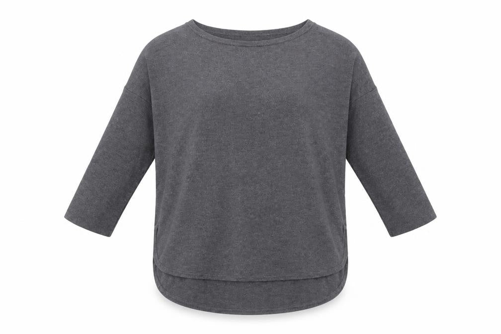 Front view of Phase Eight women’s grey crew neck viscose jumper, size S