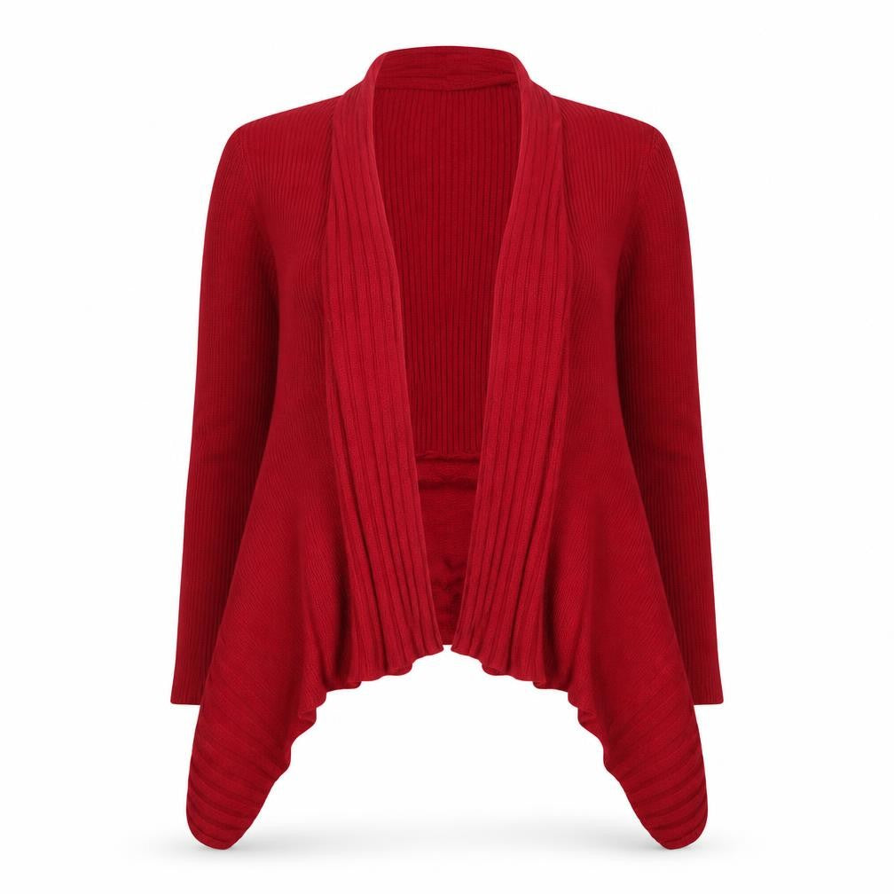 Dunnes Stores Womens Red V-Neck  Nylon Cardigan Jumper Size M