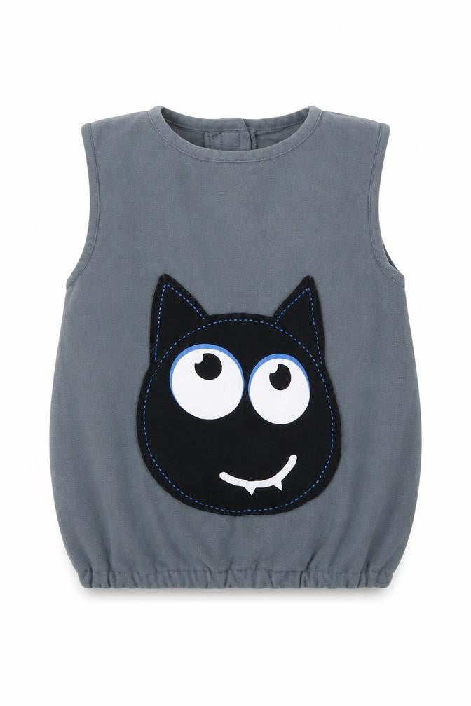 George Boys Grey  Polyester Basic Tank Size 2 Years Crew Neck Hook & Loop
