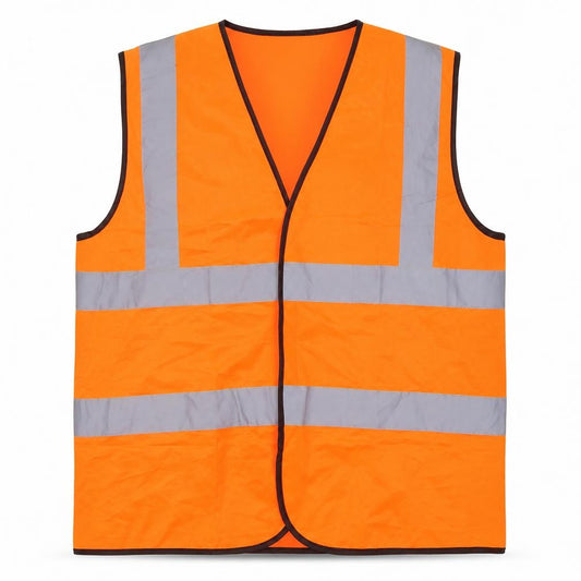 Front view of Uneek men’s orange jacket, size XL, hook & loop - work wear