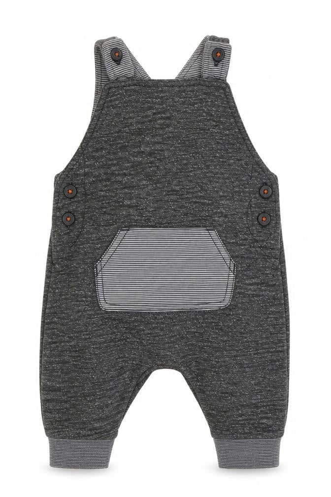 George Boys Grey  Cotton Dungaree One-Piece Size 0-3 Months  Button