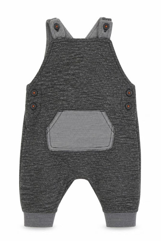 George Boys Grey  Cotton Dungaree One-Piece Size 0-3 Months  Button
