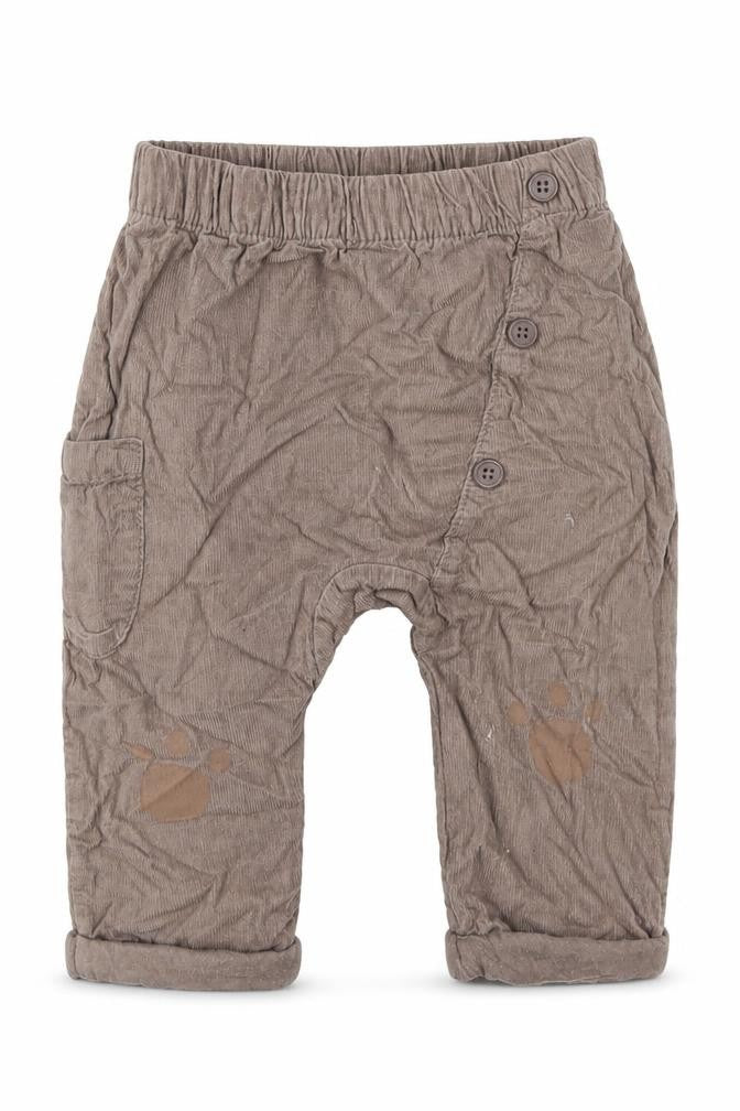 TU Boys Brown  Cotton Capri Trousers Size 6-9 Months   - Paw Prints