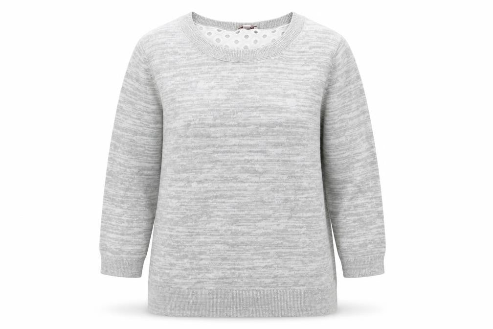 Front view of Gap women’s grey crew neck cotton jumper, size L
