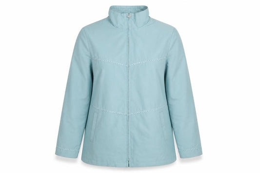 Front view of BHS women’s green jacket coat, size UK 10, zip