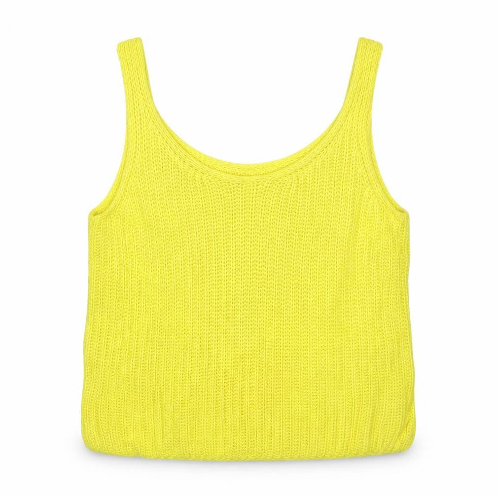 Primark Womens Yellow V-Neck  Viscose Vest Jumper Size 8   - Cropped