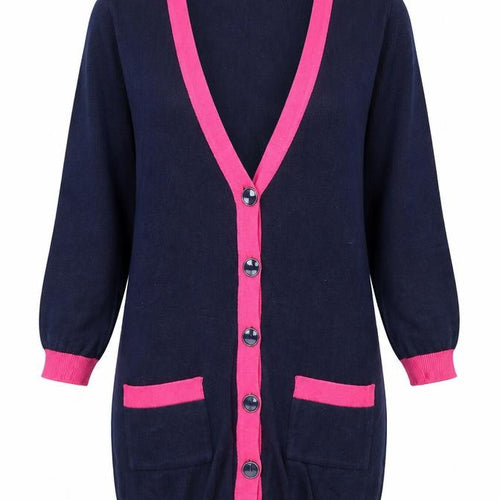 ASOS Womens Blue V-Neck  Cotton Cardigan Jumper Size 8