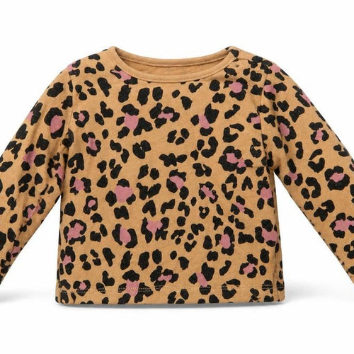 George Baby Brown Animal Print Cotton Basic T-Shirt Size 6-9 Months Crew Neck Pullover