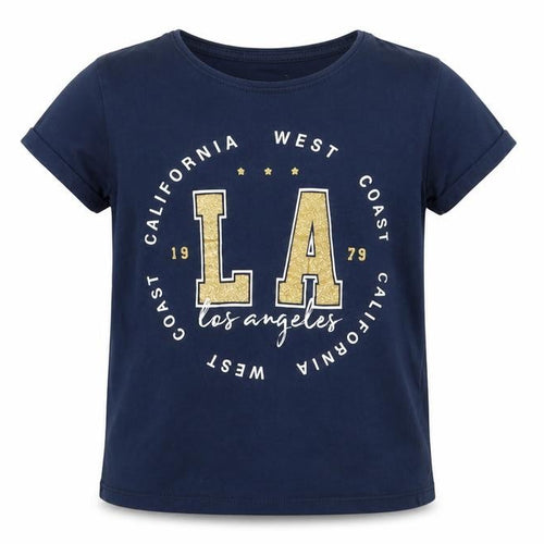 Primark Girls Blue  Cotton Pullover T-Shirt Size 8-9 Years Crew Neck Pullover - L.A.