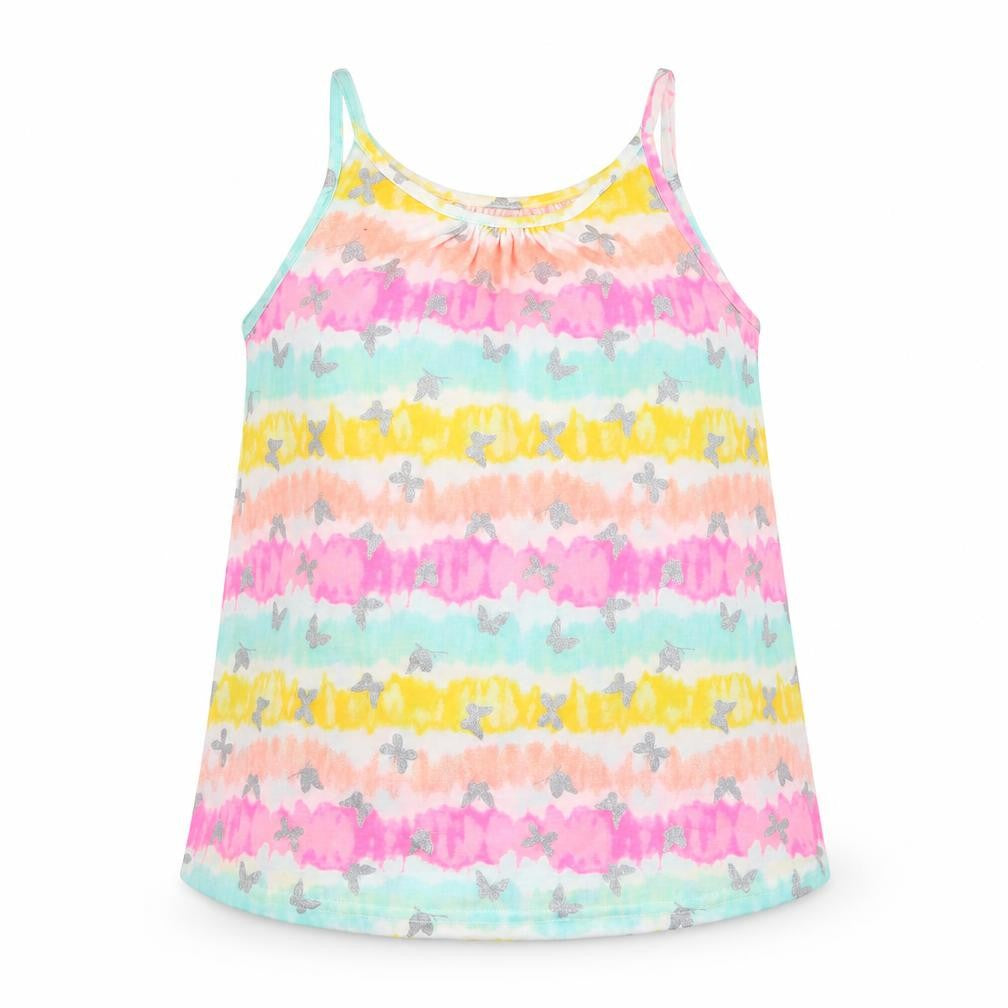 Isaac Mizrahi Girls Multicoloured Floral Polyester Camisole T-Shirt Size 7-8 Years Round Neck  - Tie Dye