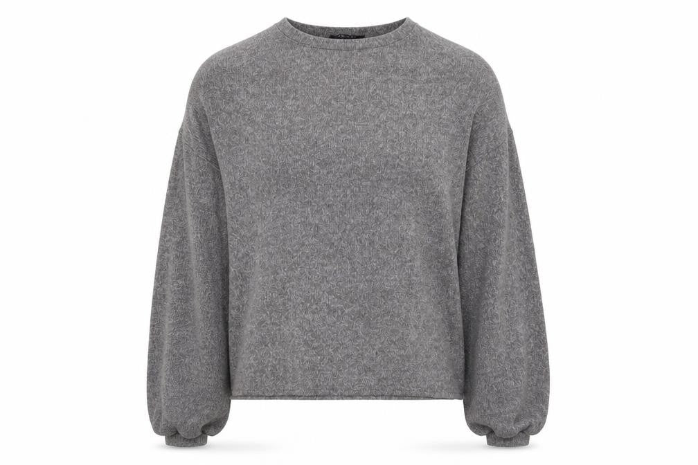 Front view of New Look women’s grey round neck polyester jumper, size L