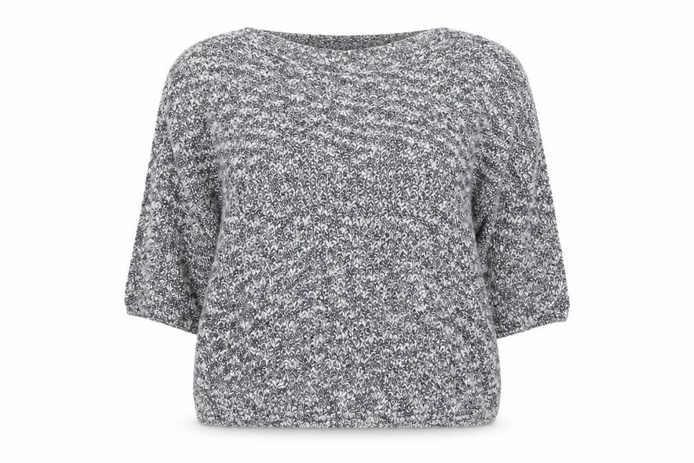 Front view of F&F women’s blue round neck cotton jumper, size UK 14