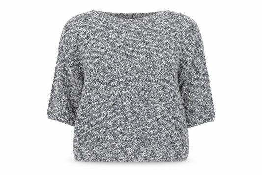 Front view of F&F women’s blue round neck cotton jumper, size UK 14