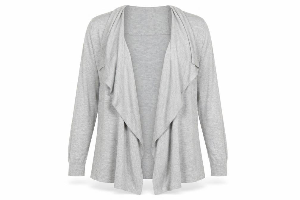 Marks and Spencer Womens Grey V-Neck  Viscose Cardigan Jumper Size M