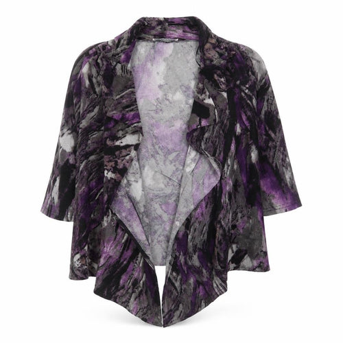 Preworn Womens Purple V-Neck  Polyester Cardigan Jumper Size M   - Abstract