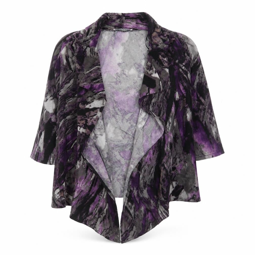 Preworn Womens Purple V-Neck  Polyester Cardigan Jumper Size M   - Abstract