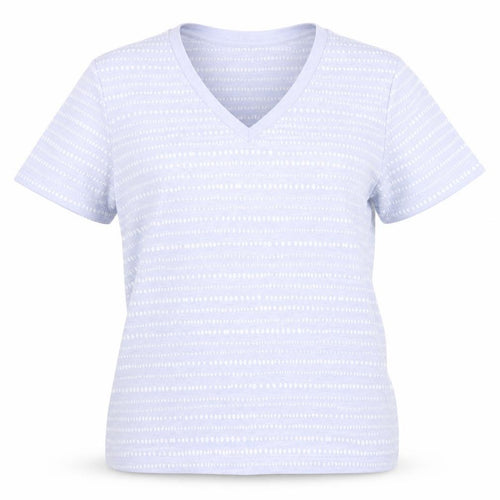 Marks and Spencer Womens Purple Polka Dot Cotton Basic T-Shirt Size 6 V-Neck
