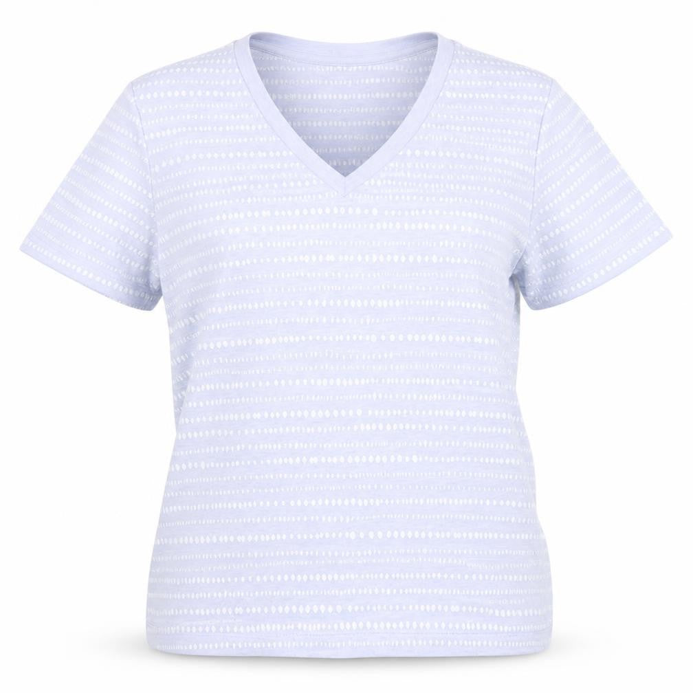 Marks and Spencer Womens Purple Polka Dot Cotton Basic T-Shirt Size 6 V-Neck