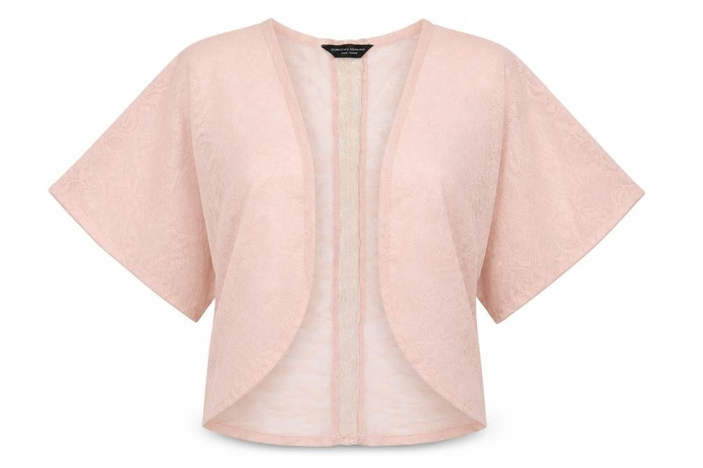 Front view of Dorothy Perkins women’s pink floral polyester basic blouse, size UK 10, v-neck