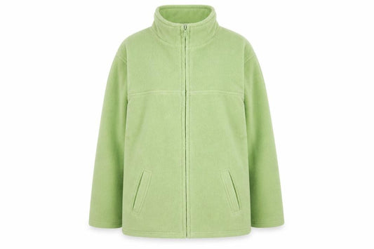 Front view of EWM women’s green jacket, size UK 10, zip